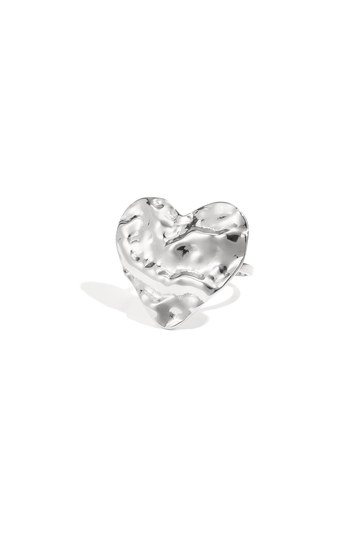 Bague statement en forme de cœur structuré