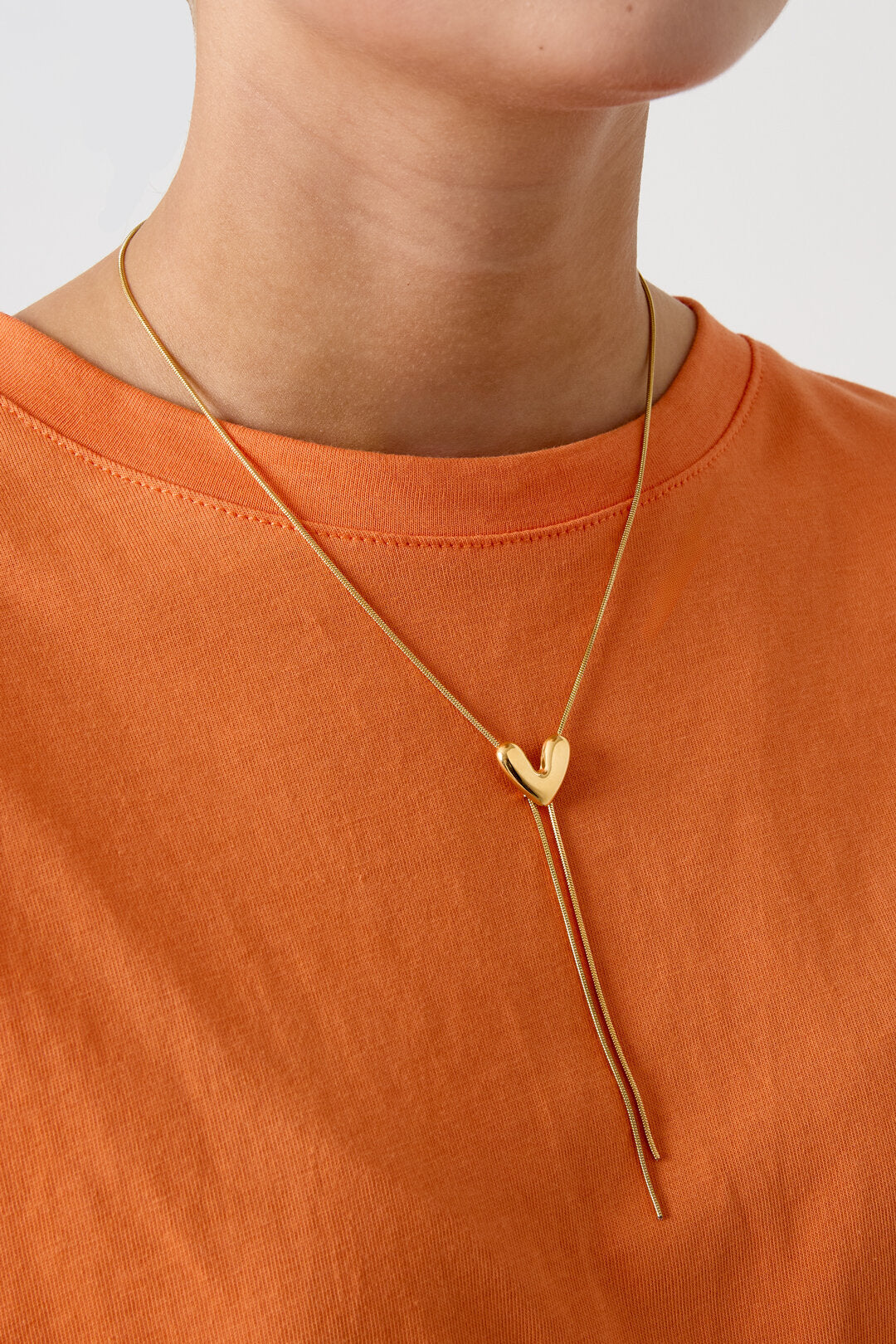 Colliers pendentifs en acier inoxydable en forme de cœur, collection décontractée et simple pour femmes