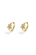 Boucles d'oreilles créoles en acier inoxydable, style floral, collection décontractée et simple pour femmes