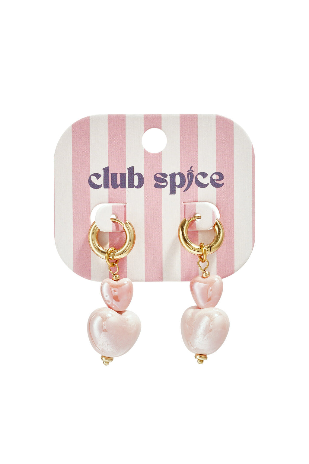 Boucles d'oreilles à perles en forme de cœur empilées