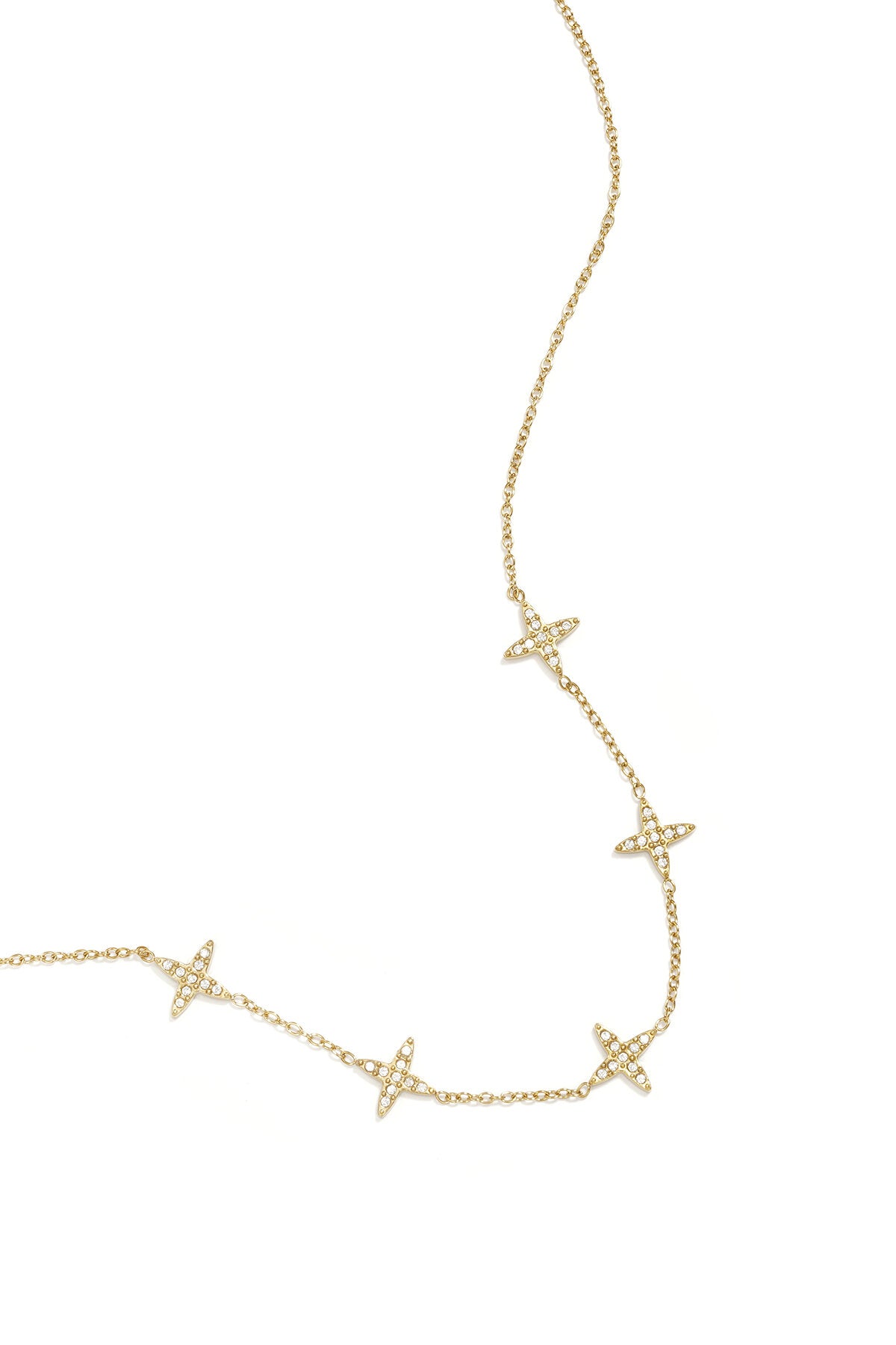 Collier à motif de trèfle et trèfles incrustés