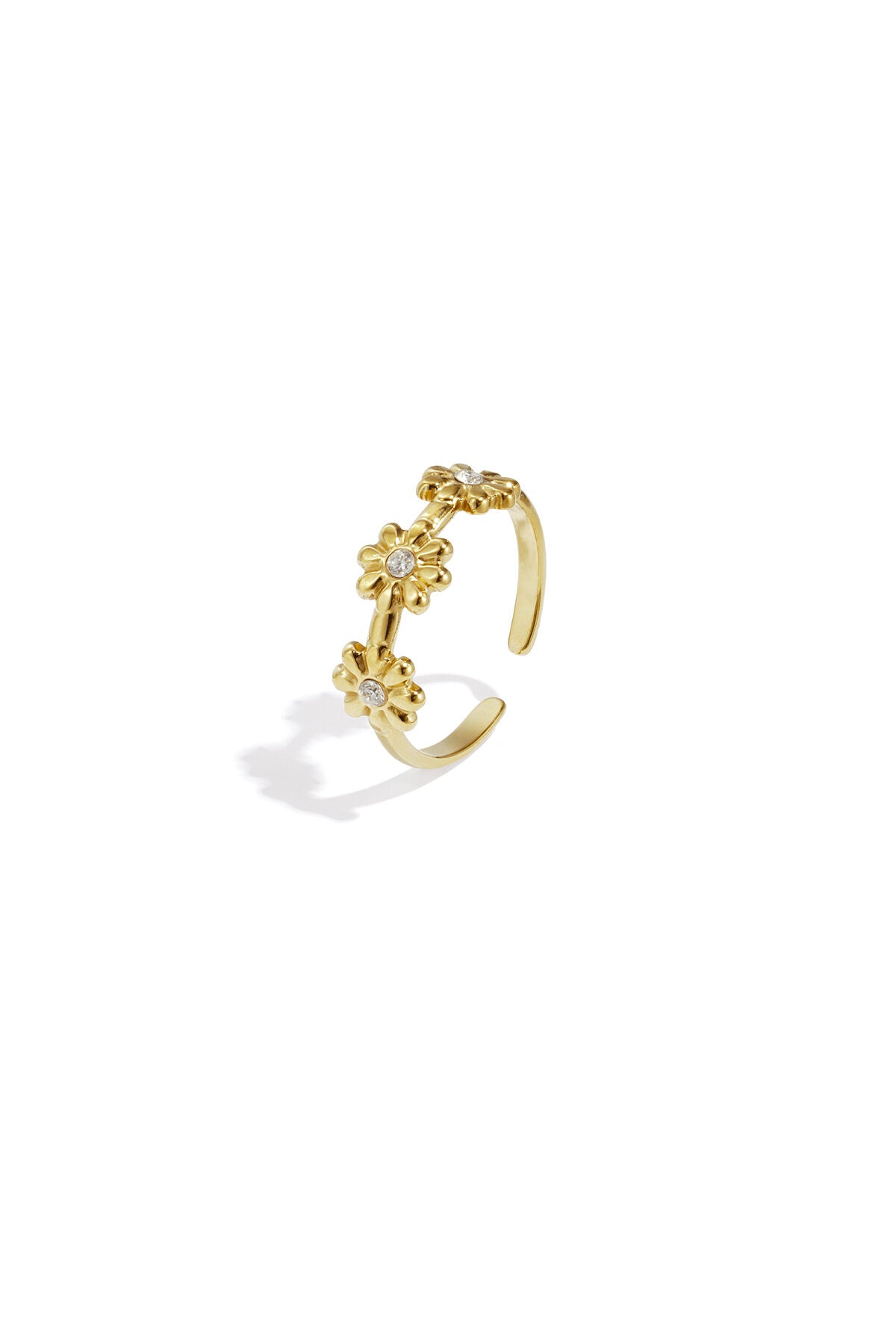 Bague ornée de fleurs minimalistes