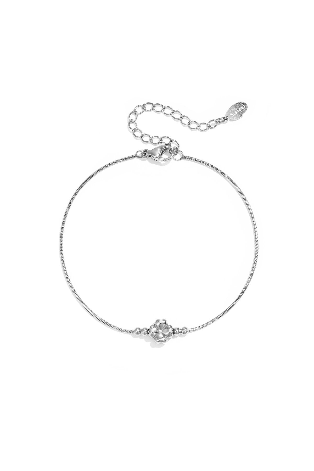Bracelet minimaliste orné de trèfles et de perles