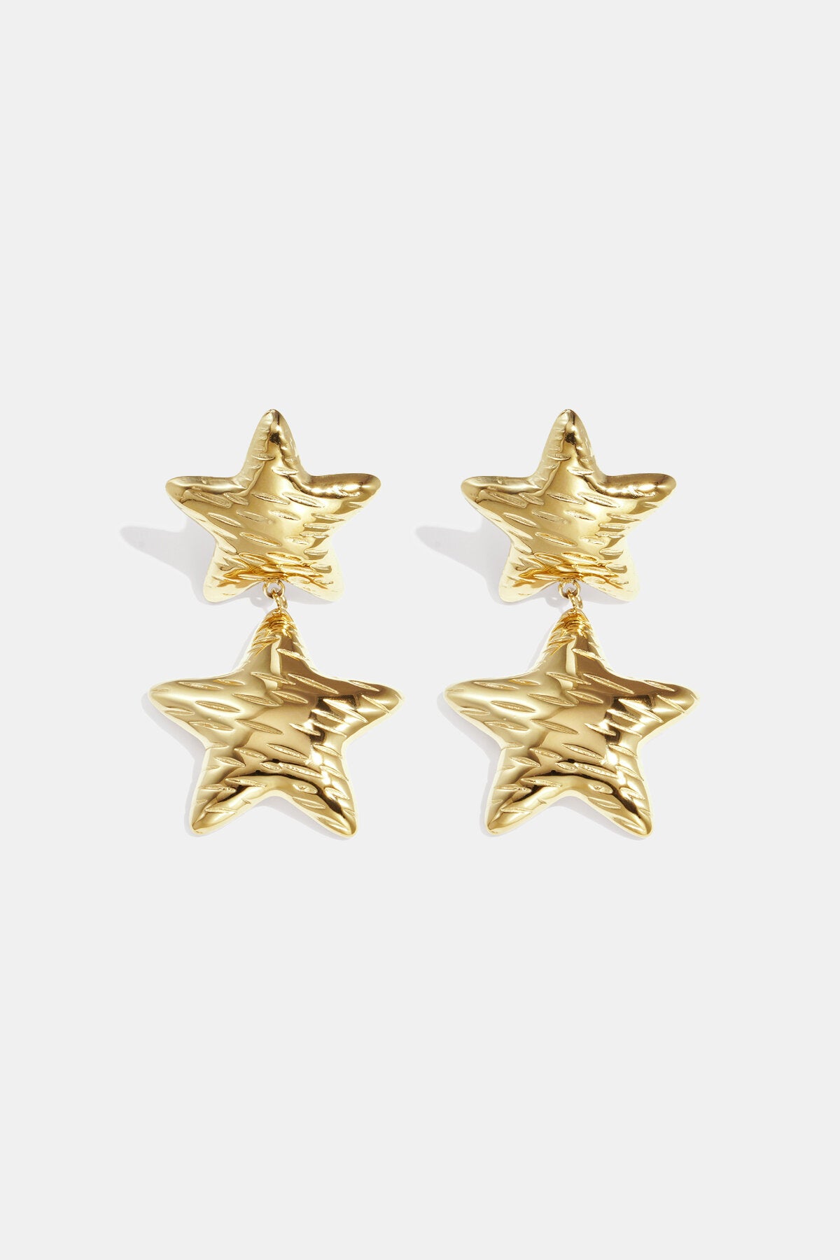 Boucles d'oreilles pendantes en acier inoxydable, collection Étoile, style décontracté et simple pour femmes