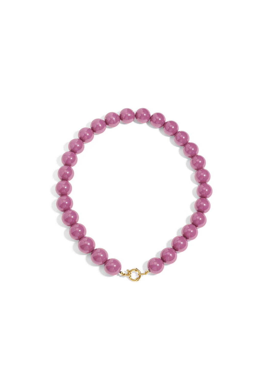 Collier à grosses perles et fermeture sur le devant-15mm