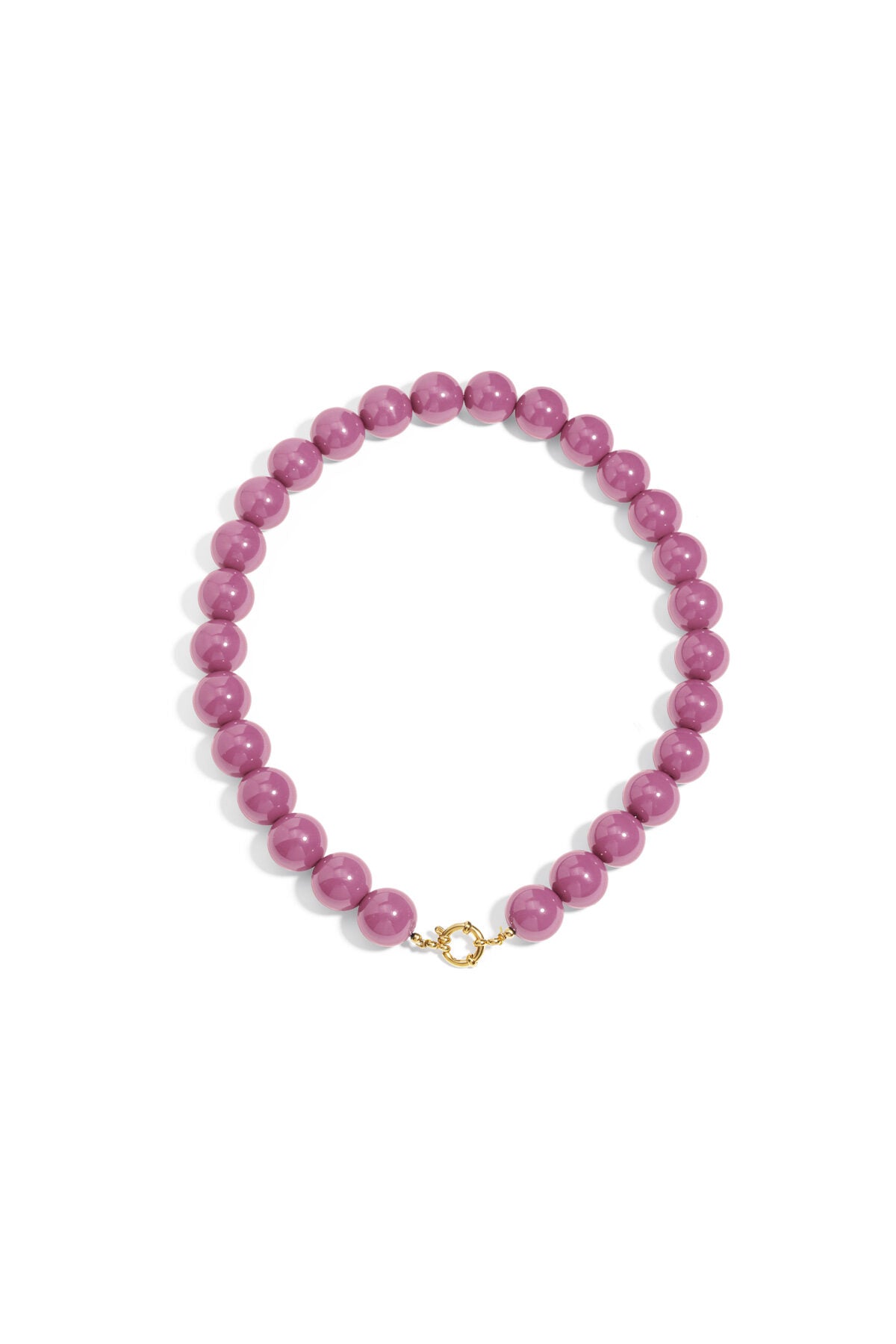 Collier à grosses perles et fermeture sur le devant-15mm