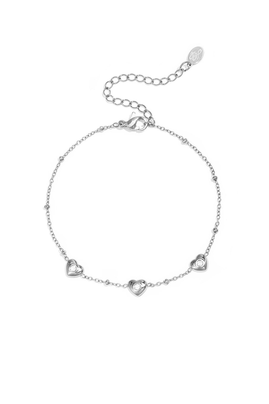 Bracelet orné de perles et de cœurs en pierre