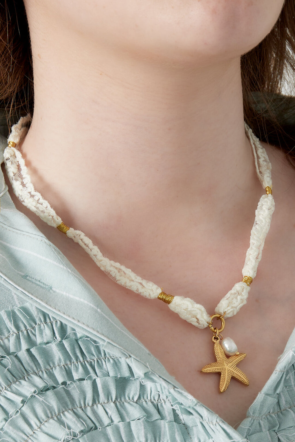 Collier étoile de mer et perles