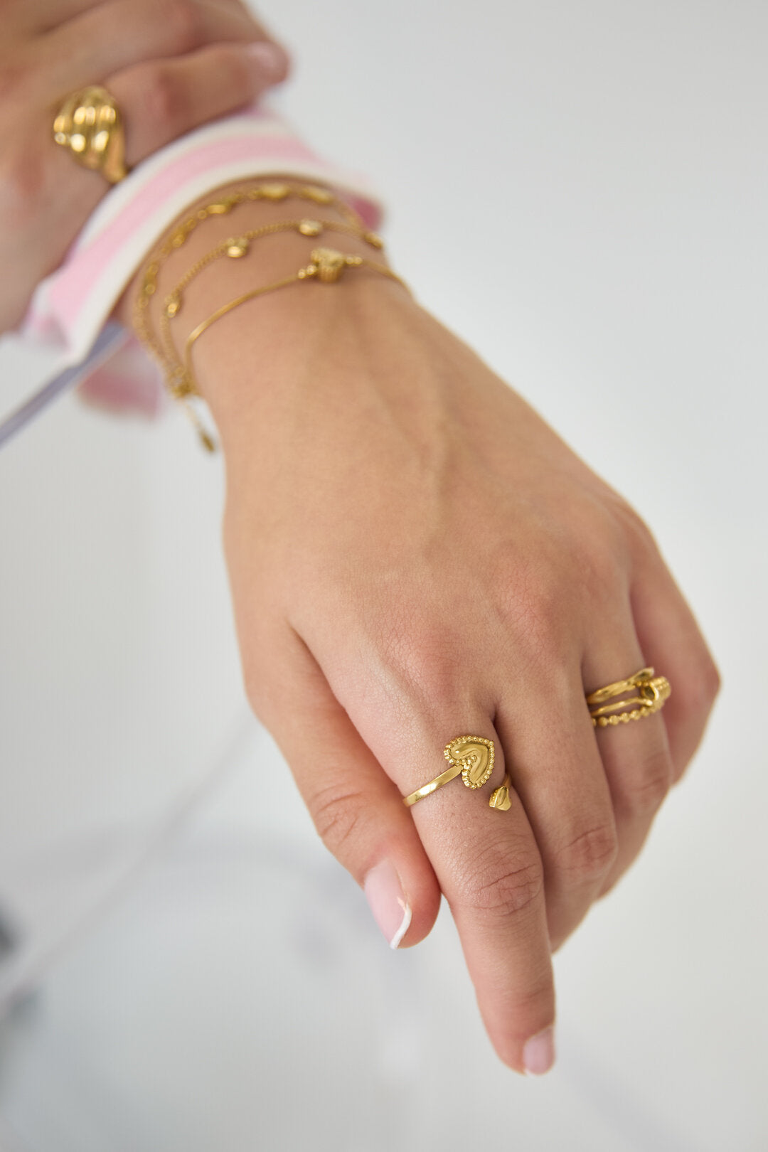 Bague avec cœurs ajustables