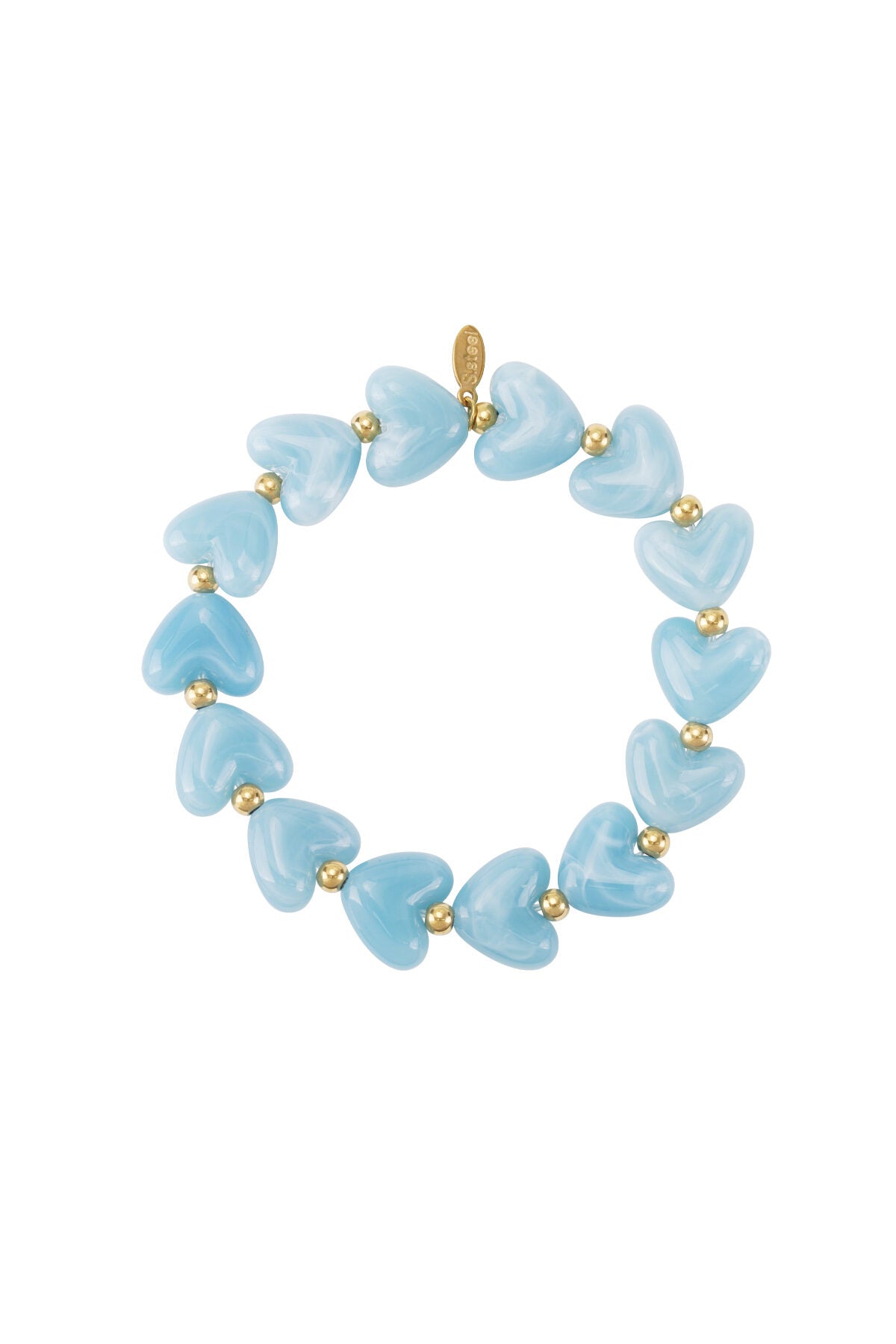 Bracelet élastique en perles en forme de cœur