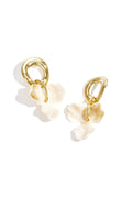 Boucles d'oreilles rondes avec fleur pendante