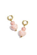 Boucles d'oreilles à perles en forme de cœur empilées