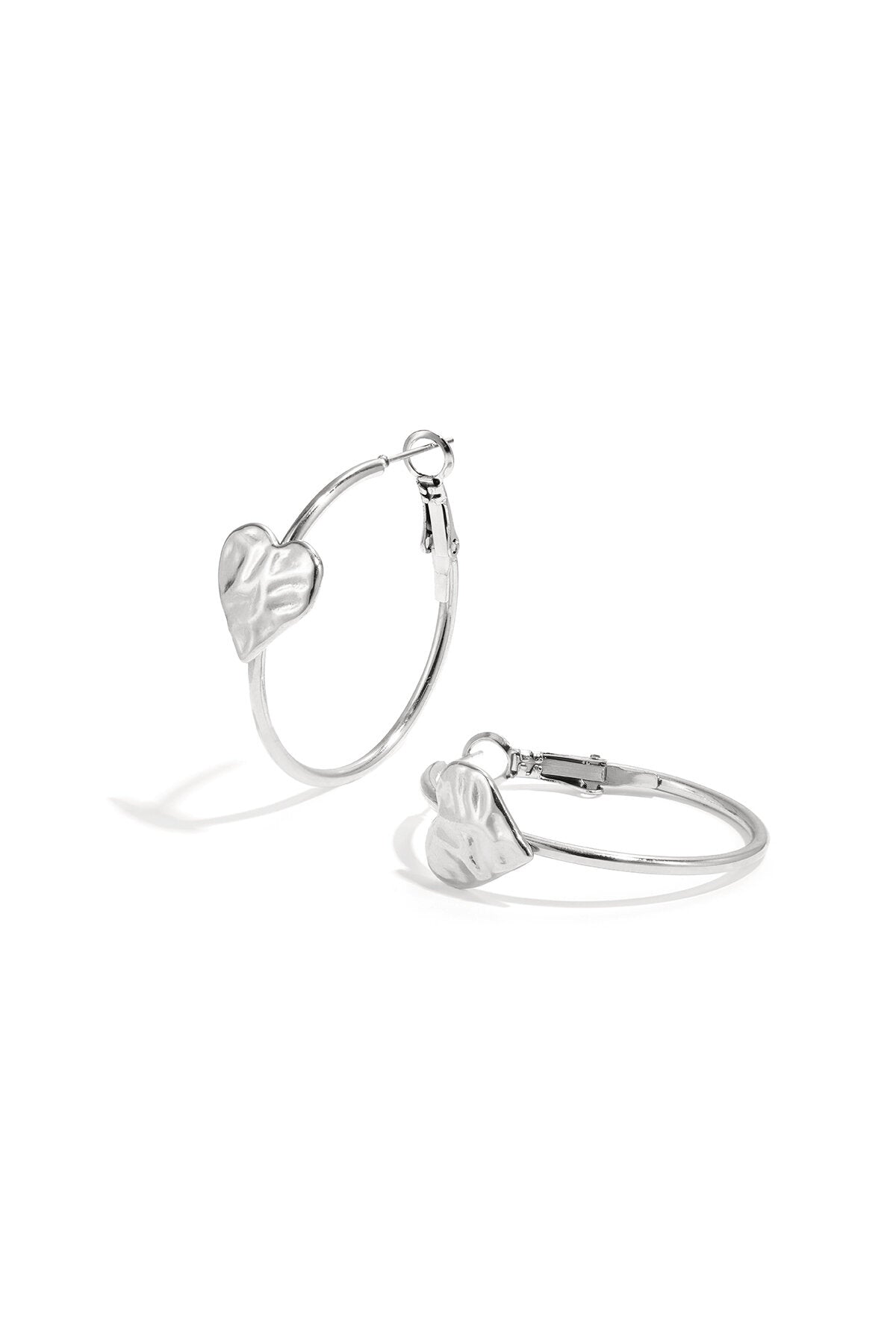 Boucles d'oreilles créoles avec cœur