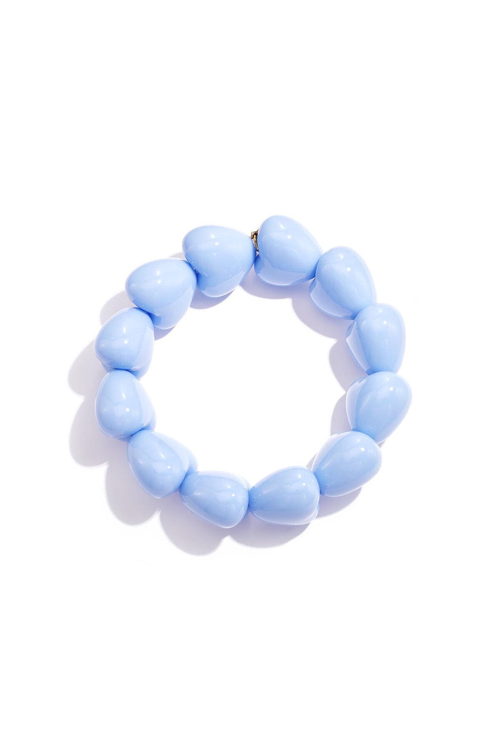 Bracelet avec de grosses perles en forme de cœur