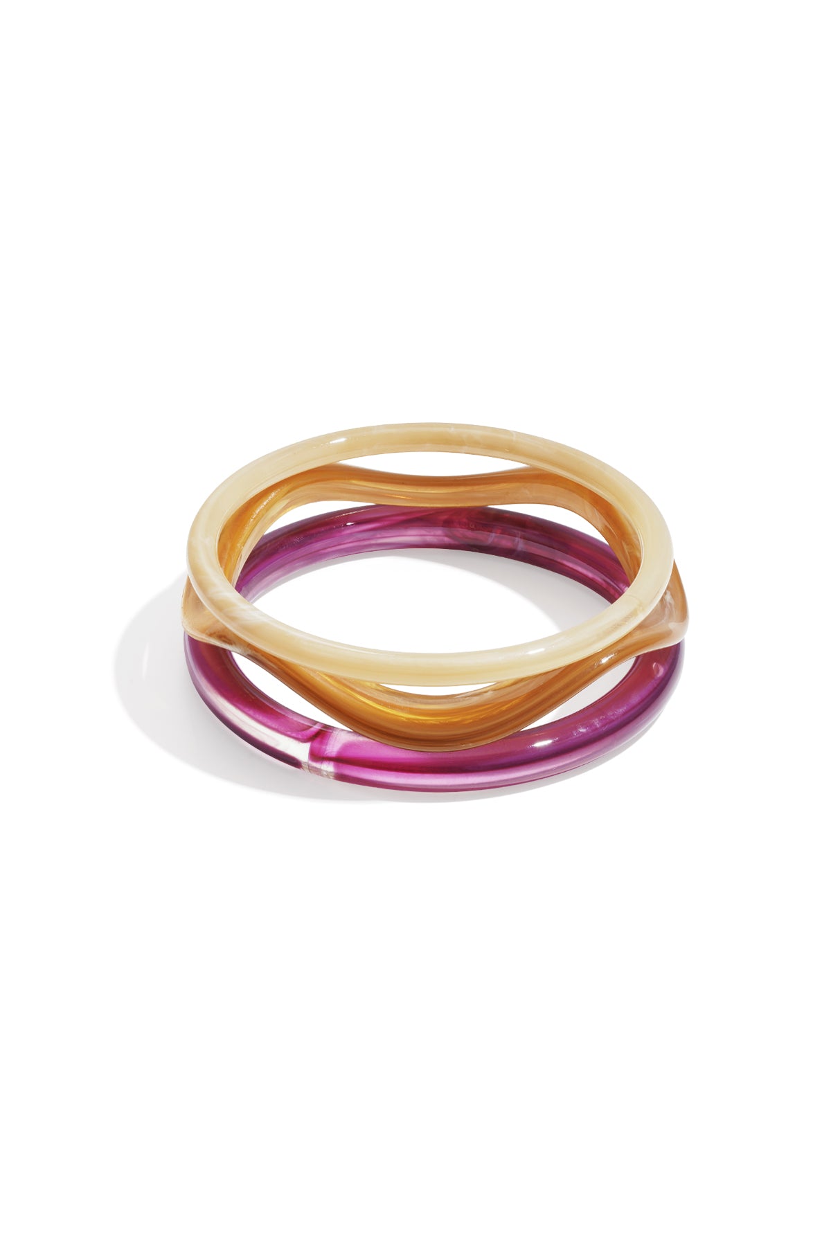 Bracelets en acrylique de couleur unie, style décontracté et simple, pour femme