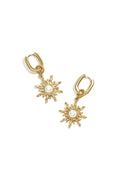 Boucles d'oreilles squovales avec breloque soleil bohème