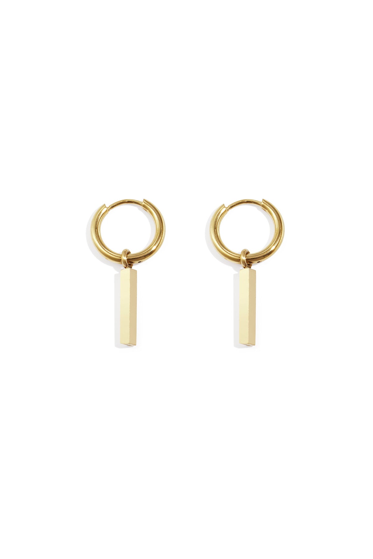 Boucles d'oreilles pendantes rectangulaires en acier inoxydable, collection décontractée et simple pour femmes