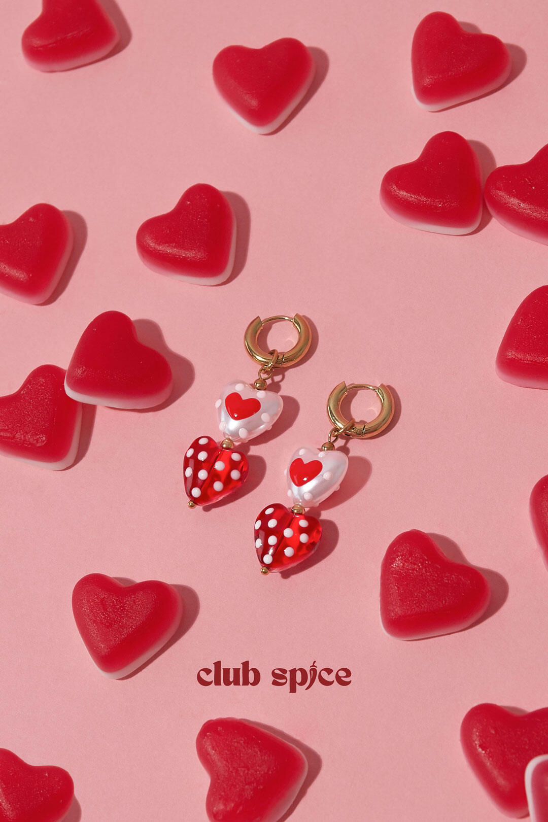 Boucles d'oreilles pendantes en forme de cœur