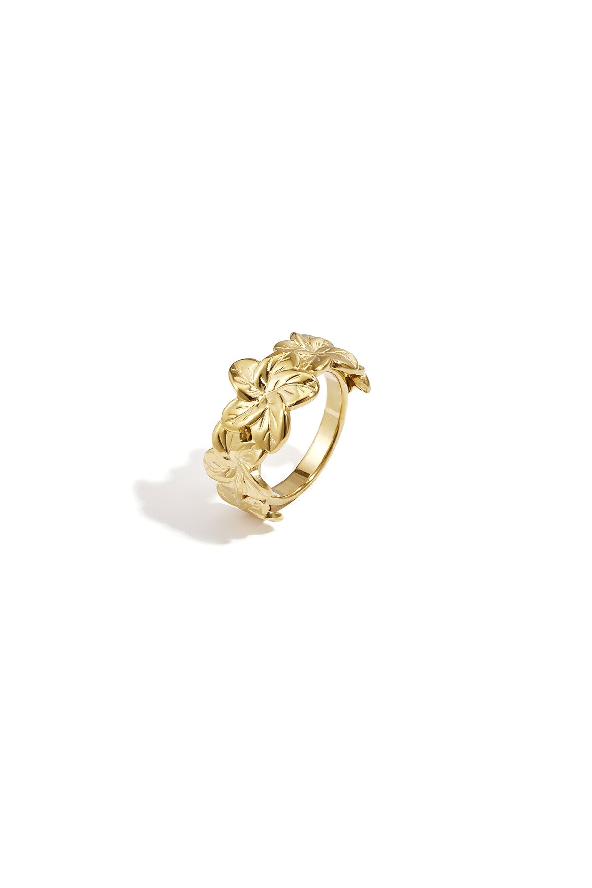 Bague imposante ornée d'hibiscus