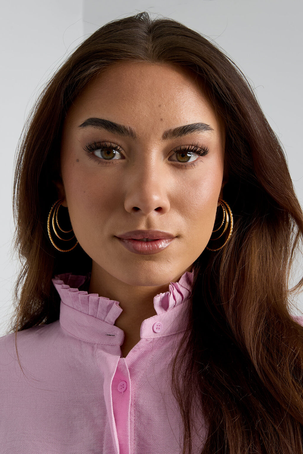 Boucles d'oreilles créoles triples superposées