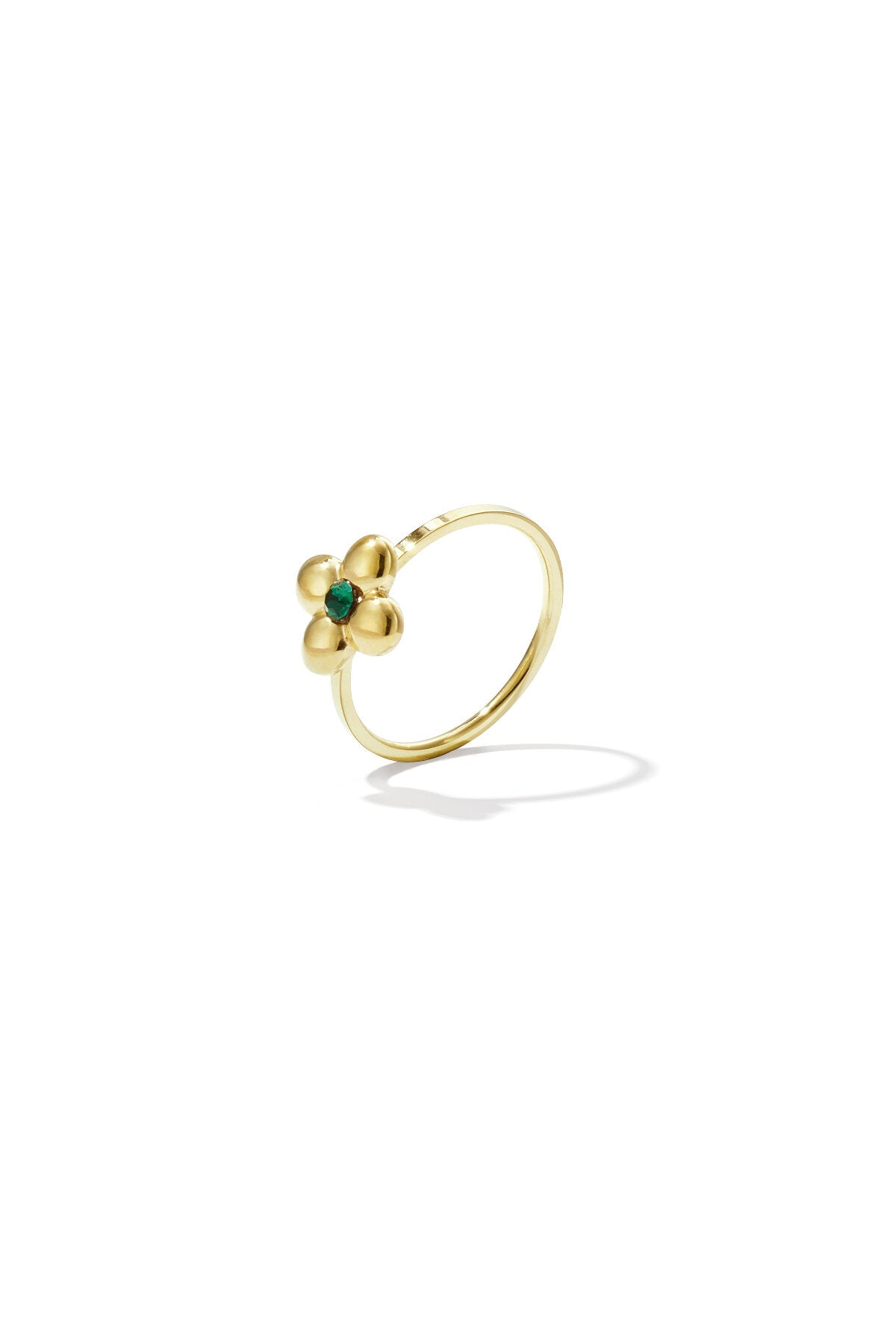 Bague imposante ornée d'un trèfle et d'une pierre