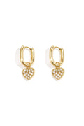 Boucles d'oreilles squovales avec breloques en forme de cœur