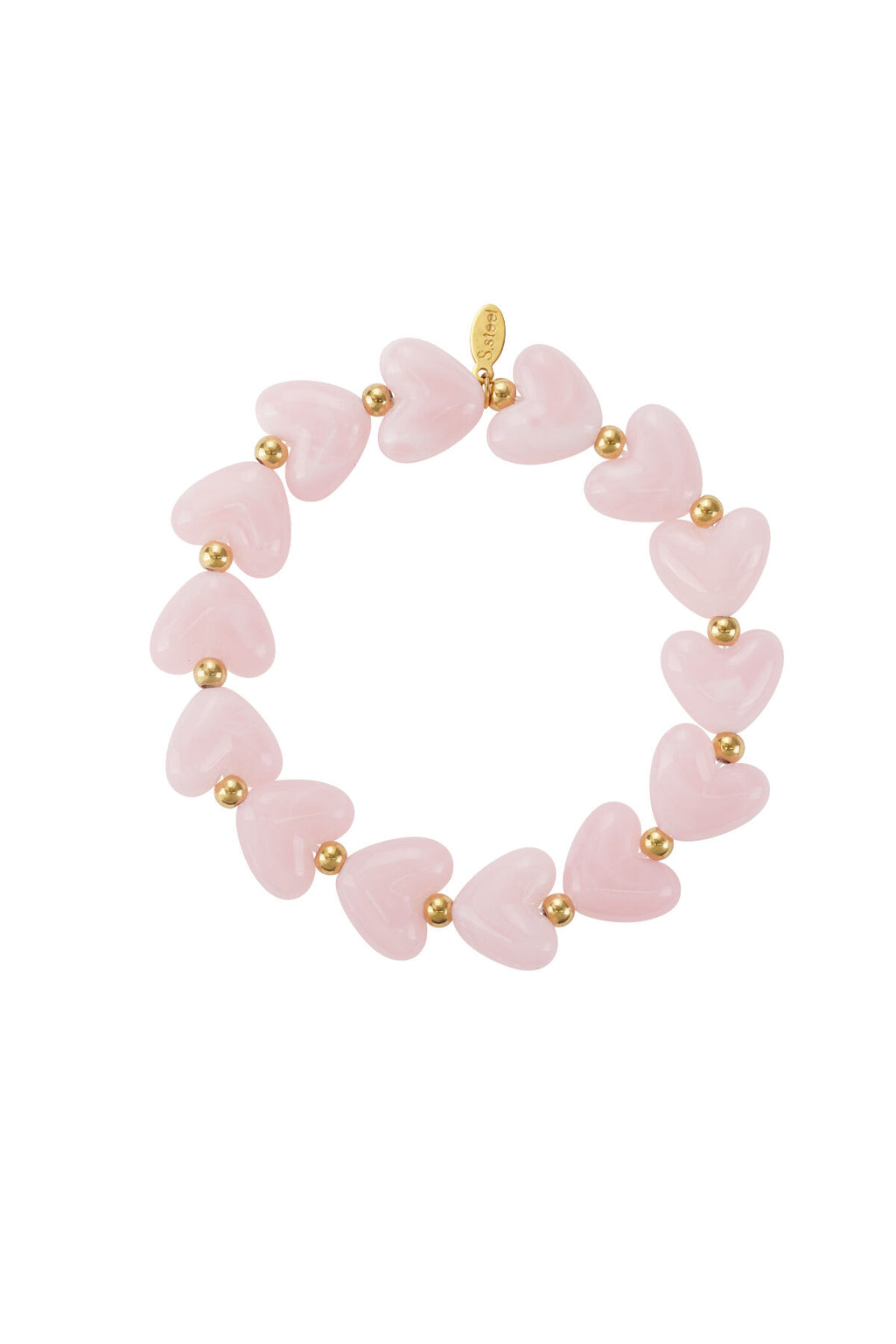 Bracelet élastique en perles en forme de cœur
