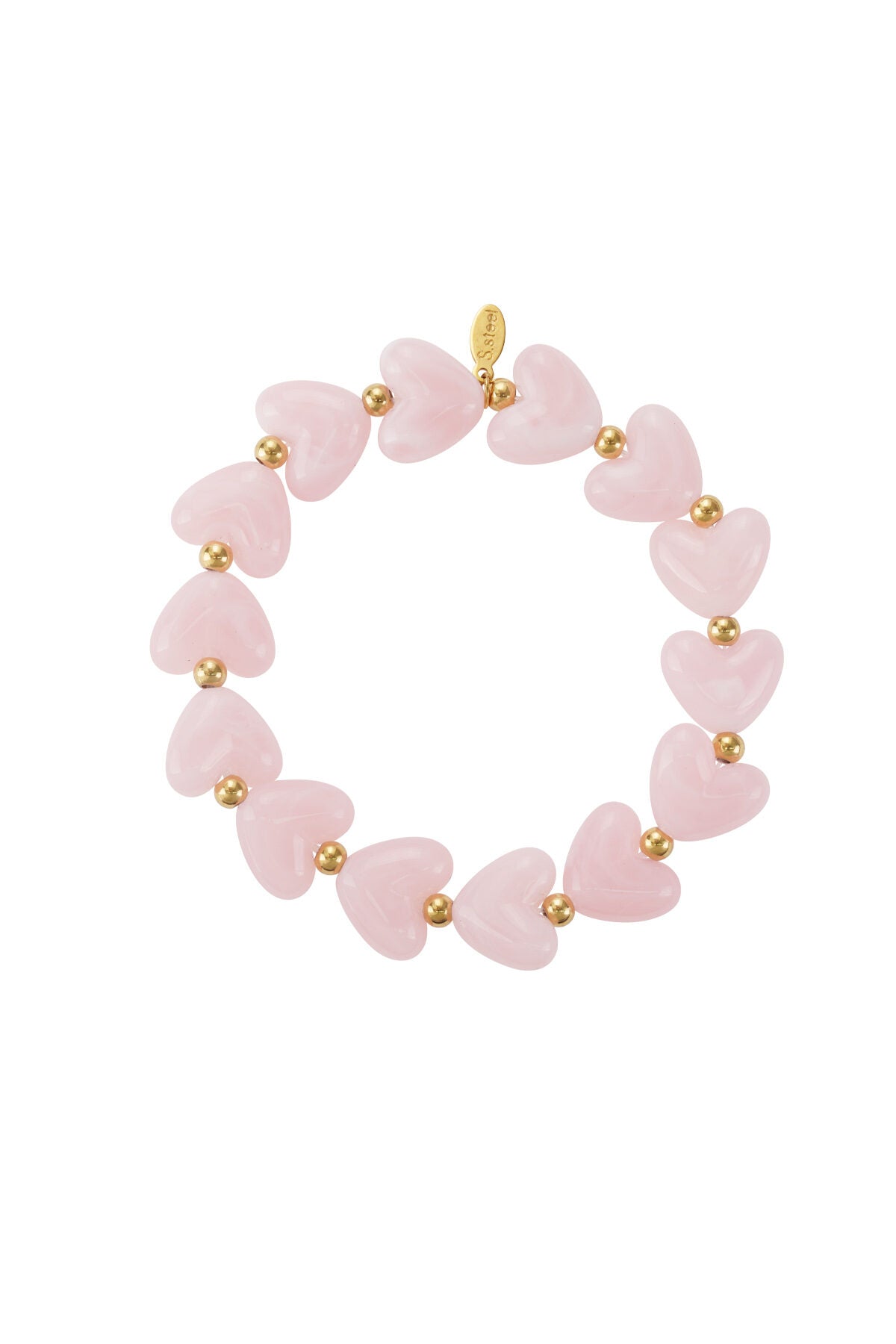 Bracelet élastique en perles en forme de cœur