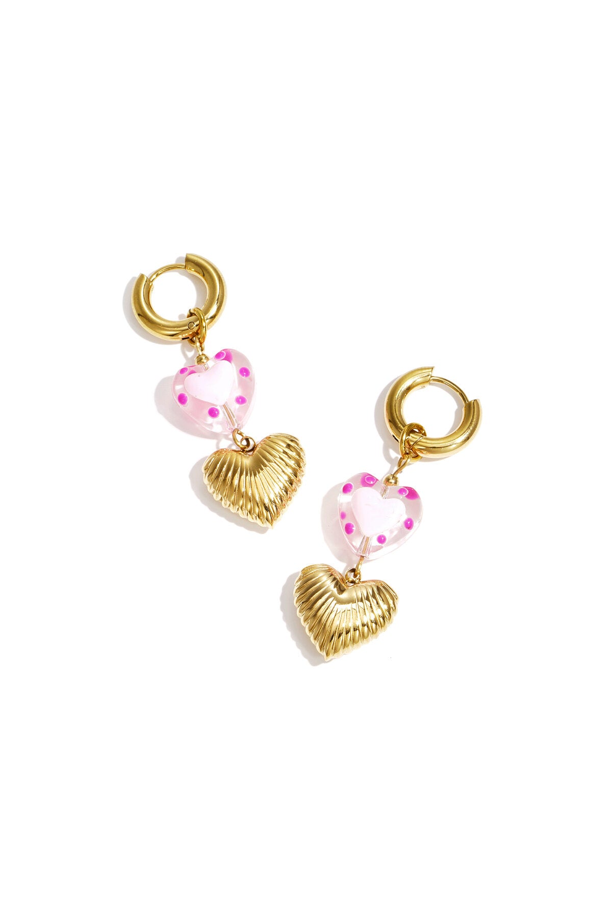 Boucles d'oreilles pendantes en forme de cœur