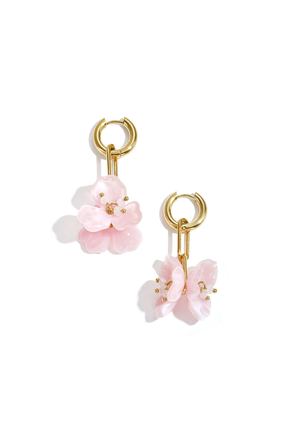 Boucles d'oreilles fleurs avec perles