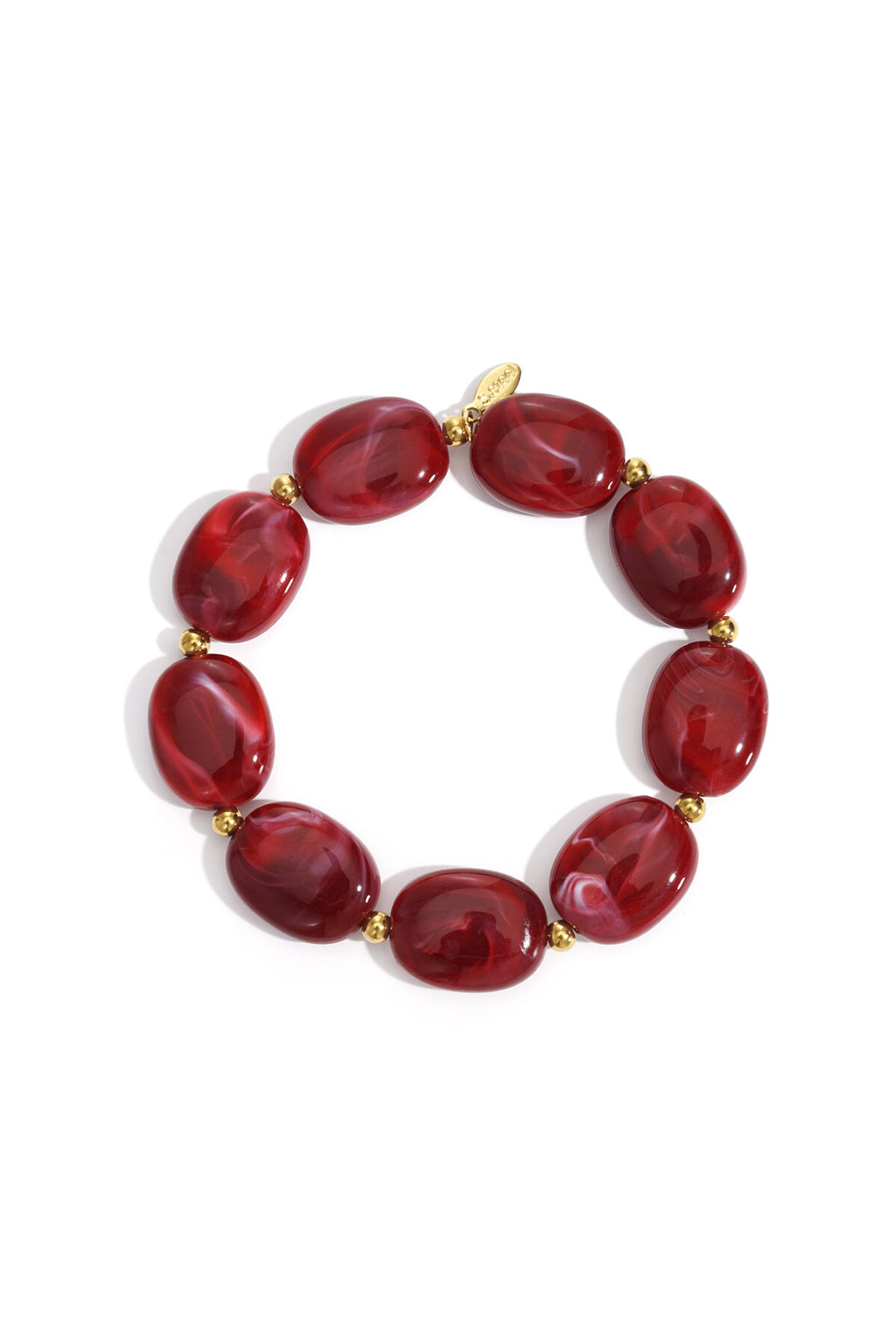 Bracelet de perles ovales et dorées