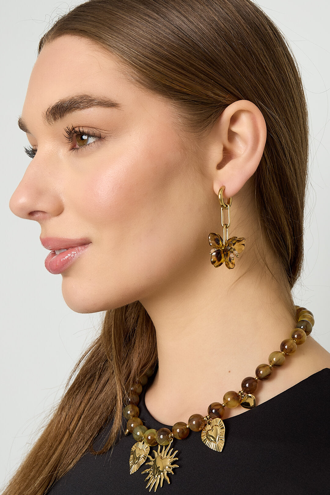 Boucles d'oreilles fleurs avec perles