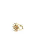 Bague ajustable avec pierre en forme de cœur et cœur