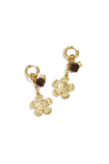 Boucles d'oreilles avec pendentifs en forme de fleur de différentes tailles
