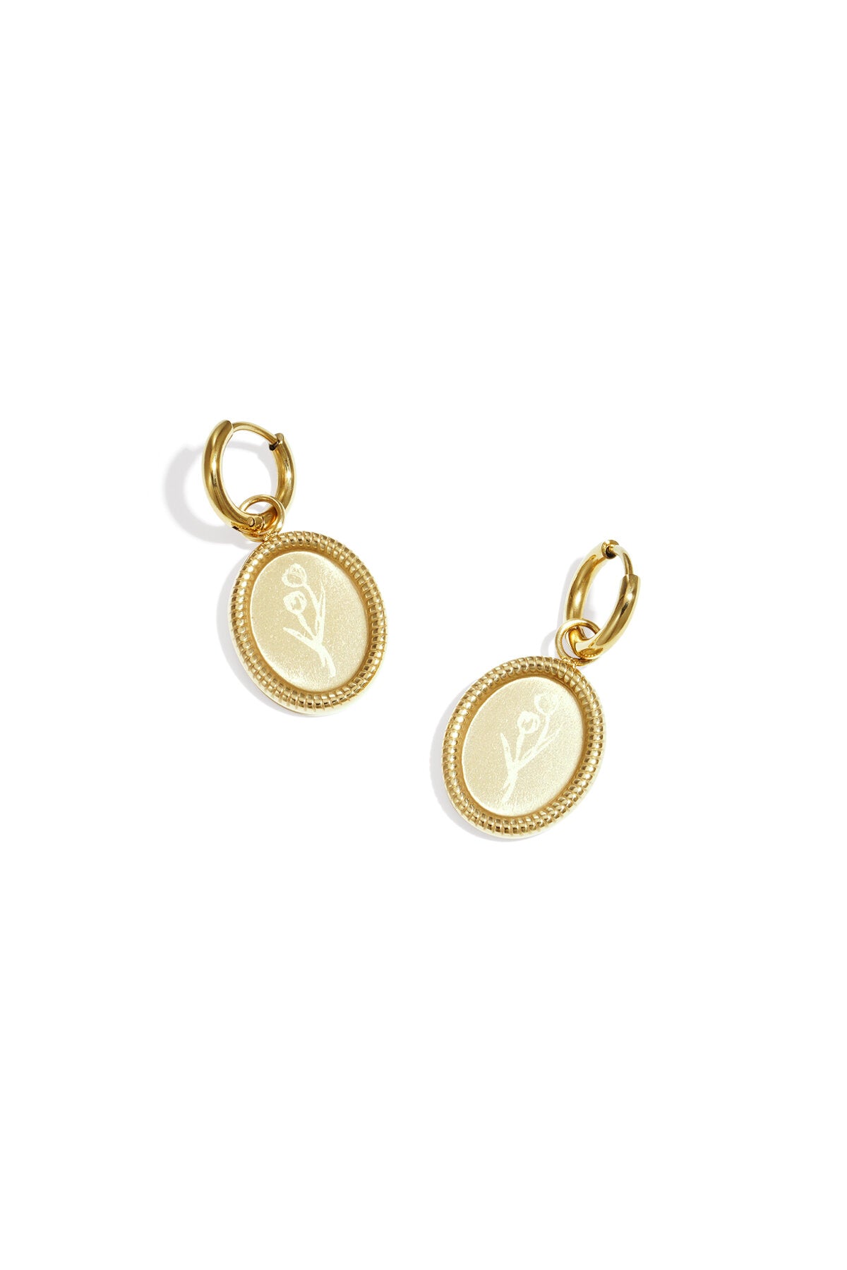 Boucles d'oreilles en acier inoxydable en forme de tulipe