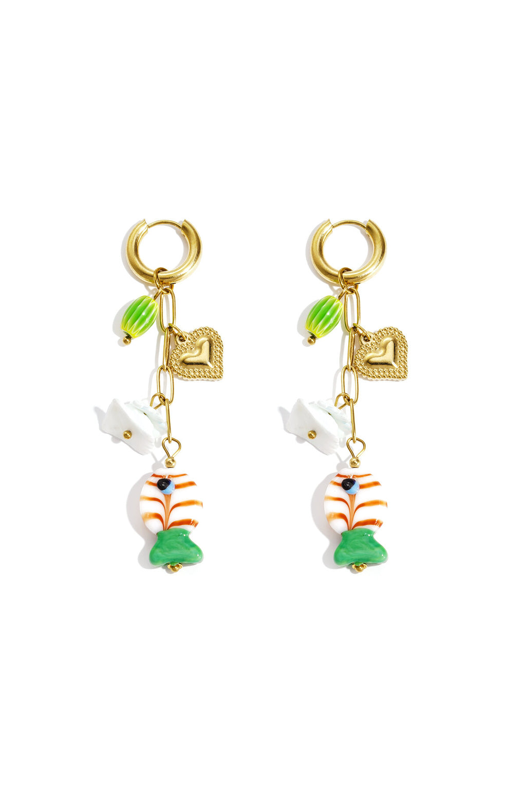 Boucles d'oreilles avec chaîne et breloques pendantes