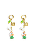 Boucles d'oreilles avec chaîne et breloques pendantes
