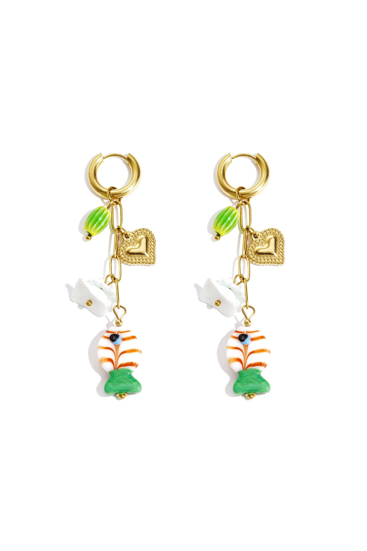 Boucles d'oreilles avec chaîne et breloques pendantes