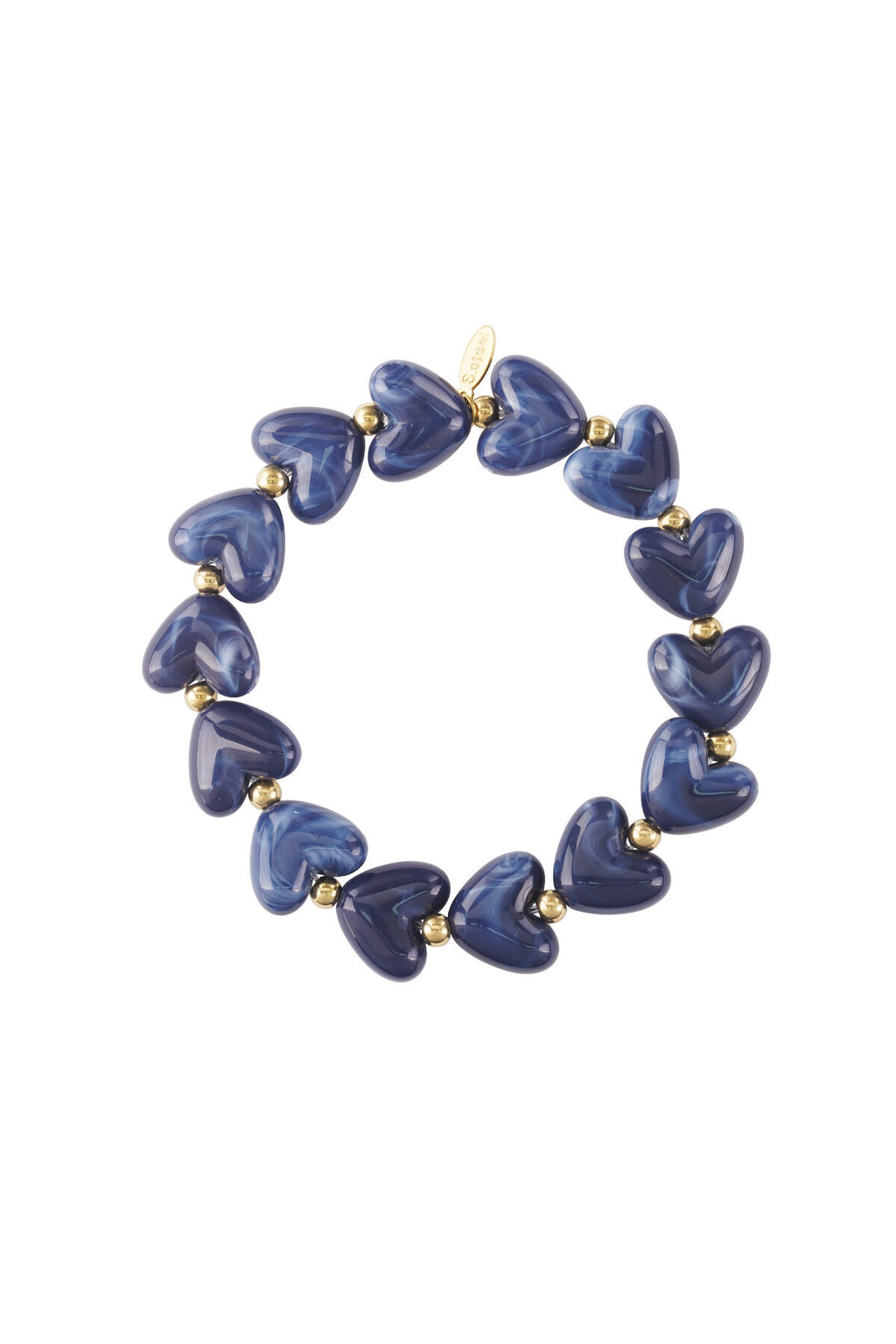 Bracelet élastique en perles en forme de cœur