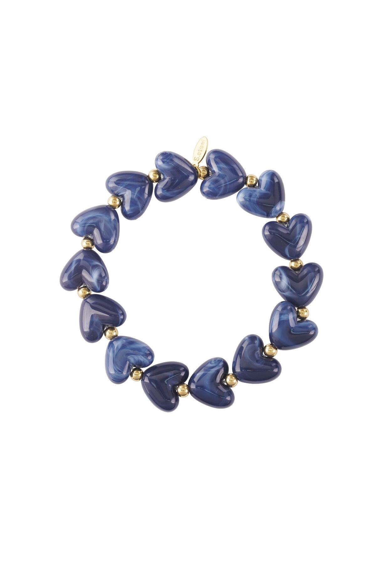 Bracelet élastique en perles en forme de cœur