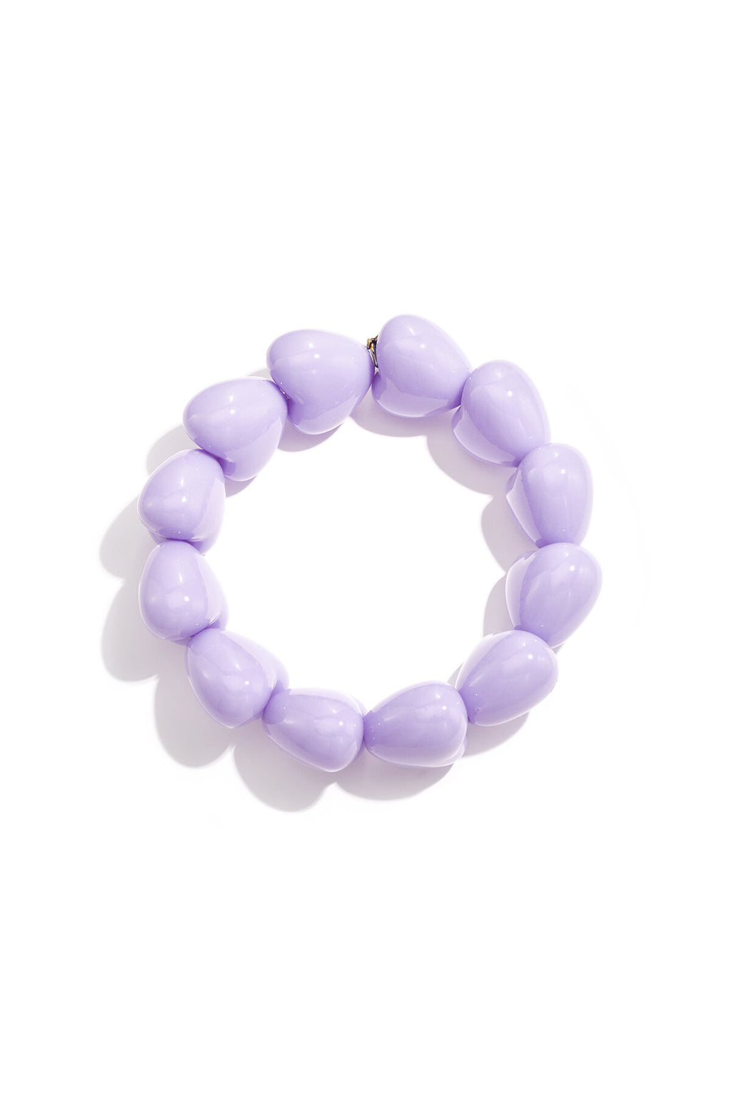 Bracelet avec de grosses perles en forme de cœur