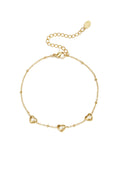 Bracelet orné de perles et de cœurs en pierre