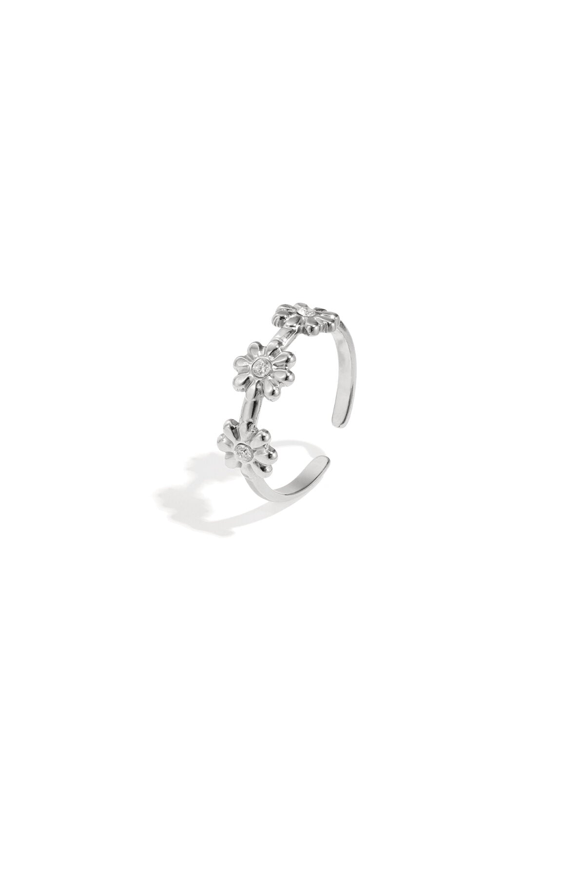 Bague ornée de fleurs minimalistes