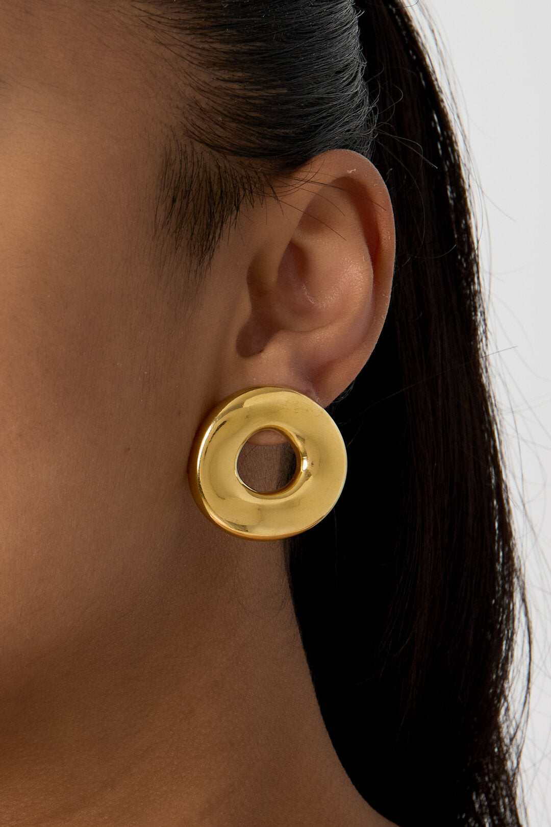 Boucles d'oreilles pendantes en forme de donut