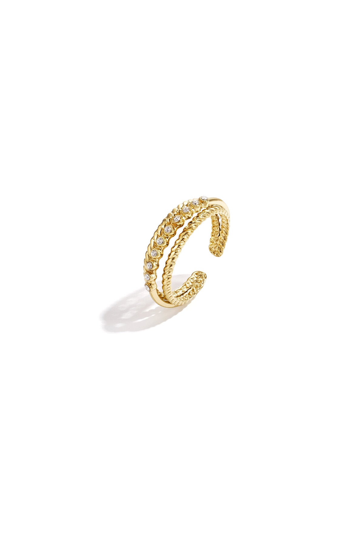 Bague double sertie de petites pierres