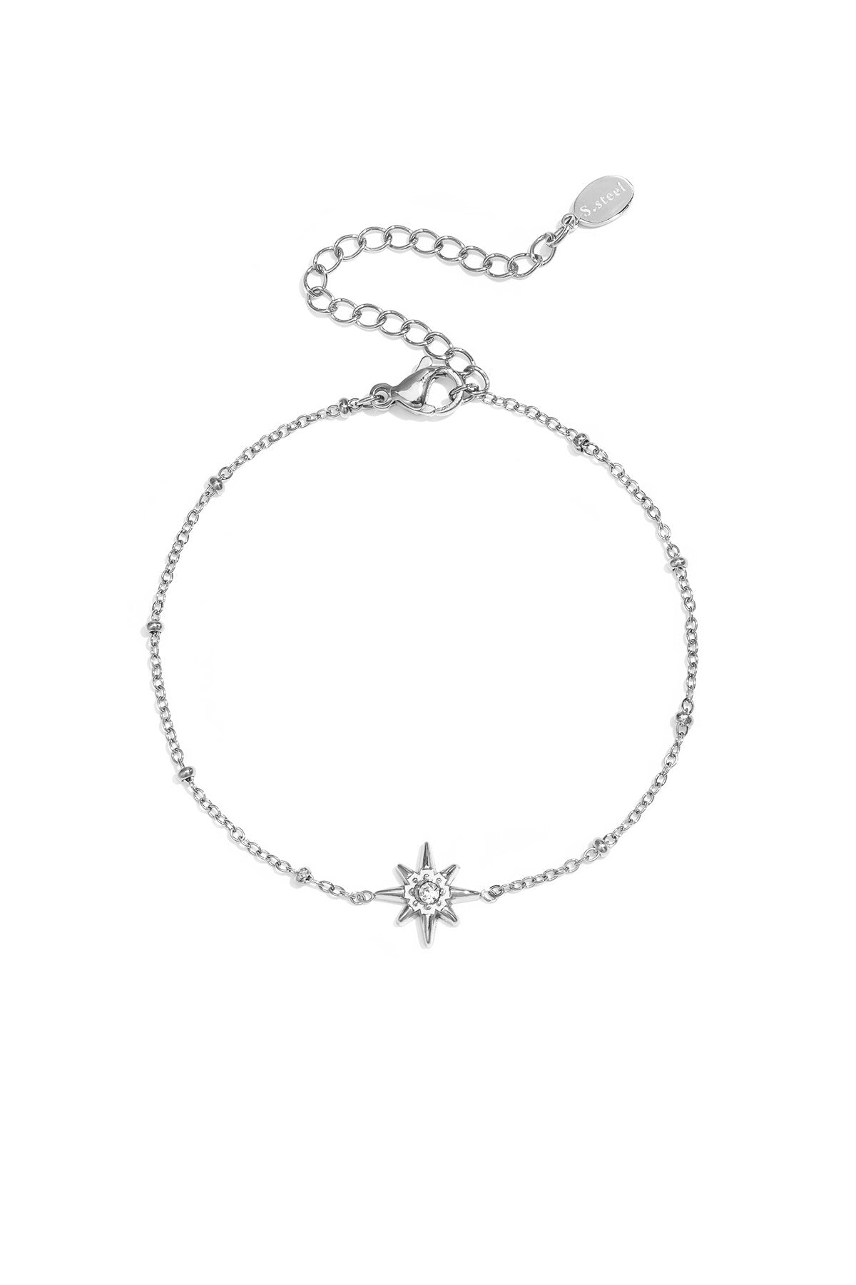 Bracelet orné de perles et d'une étoile filante en pierre