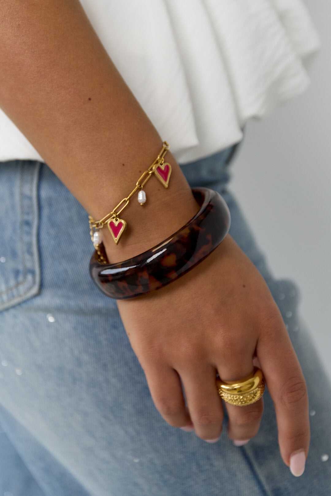 Bracelet en résine léopard