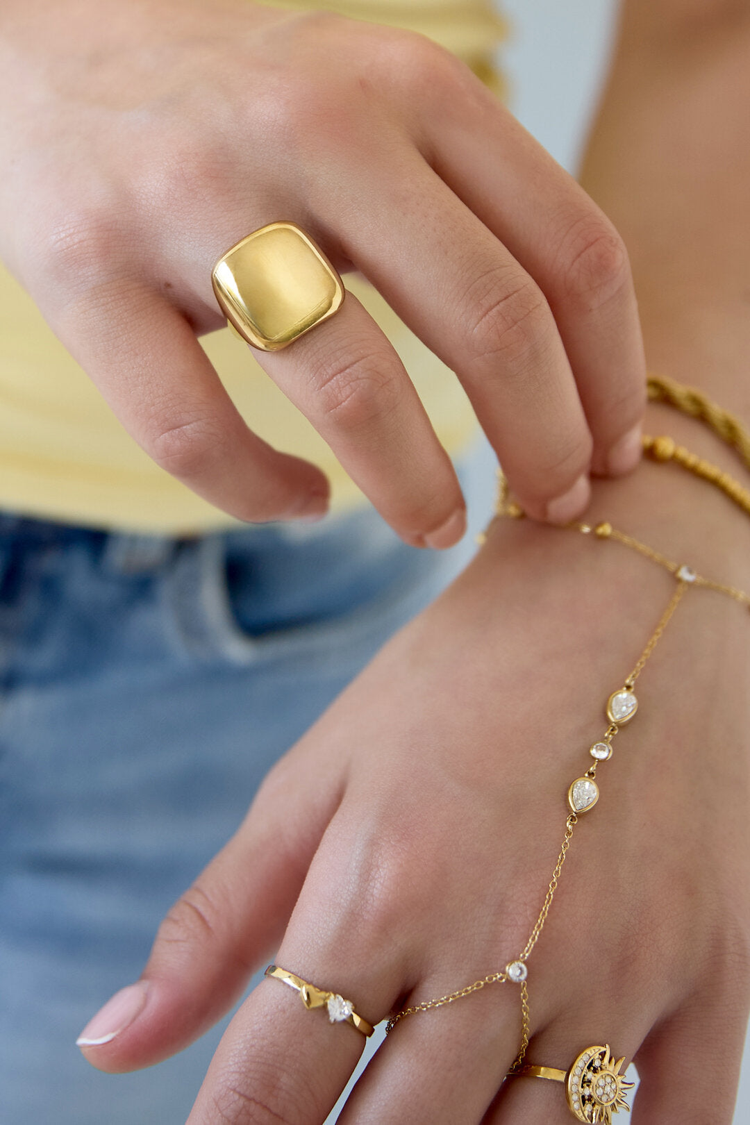 Bague carrée statement