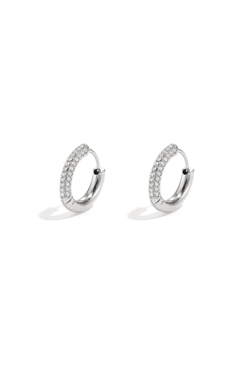 Boucles d'oreilles créoles en acier inoxydable, style simple et quotidien, collection de bijoux pour femmes