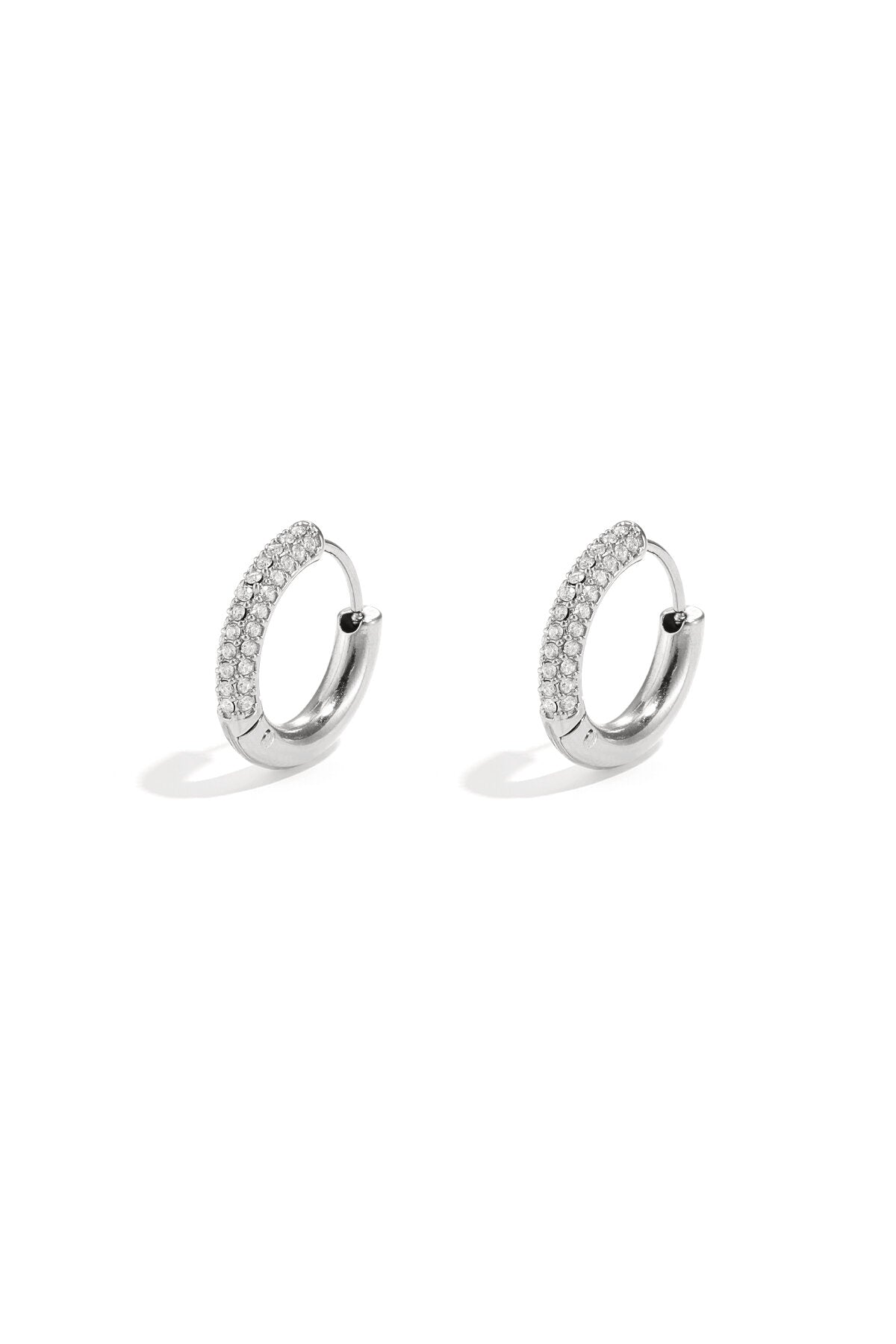 Boucles d'oreilles créoles en acier inoxydable, style simple et quotidien, collection de bijoux pour femmes